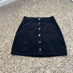 Black Corduroy Mini Skirt